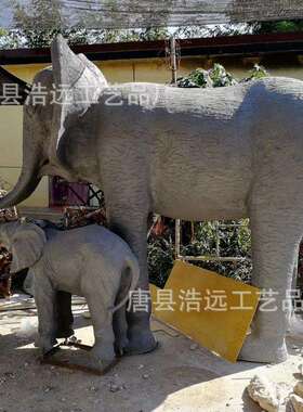 铸小区母子象雕塑 景区大型6米卷鼻象装饰品 纯铜大型工艺品摆件