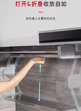 备菜配料下拉式双层折叠拉篮厨房吊柜收纳碗碟不锈钢调味瓶置物架