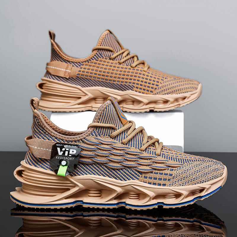 男鞋夏季飞织网面透气跑步减震运动鞋休闲潮牌百搭椰子老爹鞋秋季 - 图1