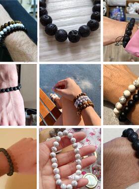 Natural White Howlite Real Stone Bracelet 6/8/10mm Beads0