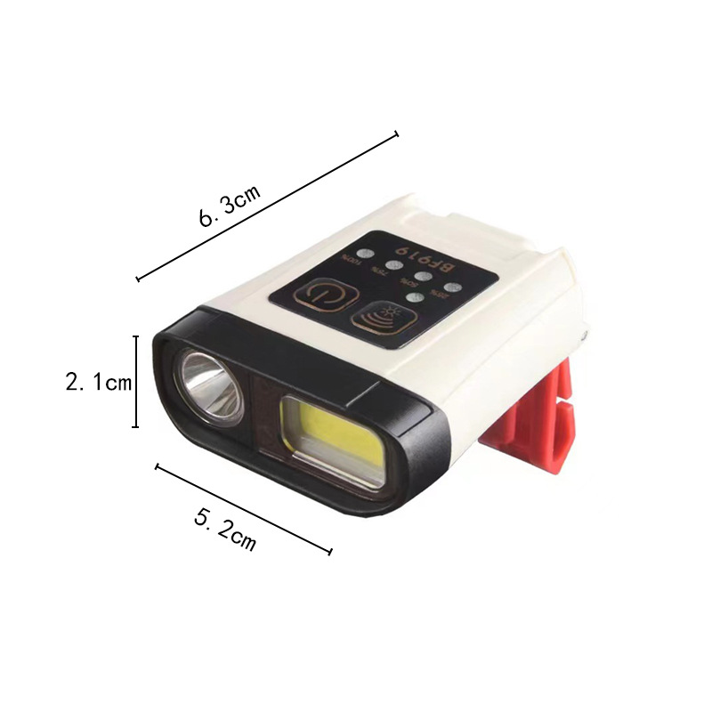 现货速发新款led挥手感应帽夹灯长续航户外钓鱼头灯头戴式双光源