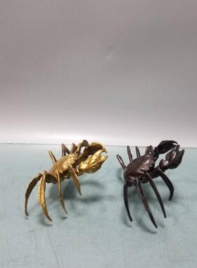 铜螃蟹摆件家居客厅酒柜办公室店铺桌面工艺创意装饰品铜螃蟹