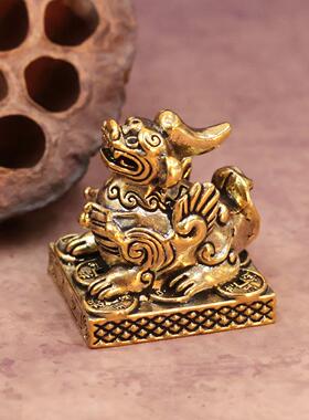 2026黄铜貔貅摆件一对公母招财皮丘风水化解家居客厅办公室店铺装