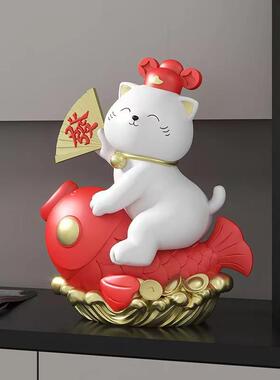 创意存钱礼罐招财猫OBU旺玄财锦鲤鱼摆饰件家居电视柜关桌面店铺