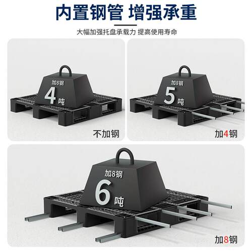 黑色网格川字塑料托盘叉车卡板防潮垫板垫高底座货架货物物流仓库 - 图3