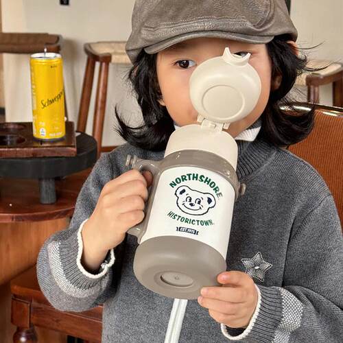 haleiwa儿童保温杯宝宝吸管水杯幼儿园水壶饮水杯子316进口新款 - 图0