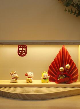 厂家直销中式生财摆件家居客厅办公室桌面创意招财猫装饰开业礼品