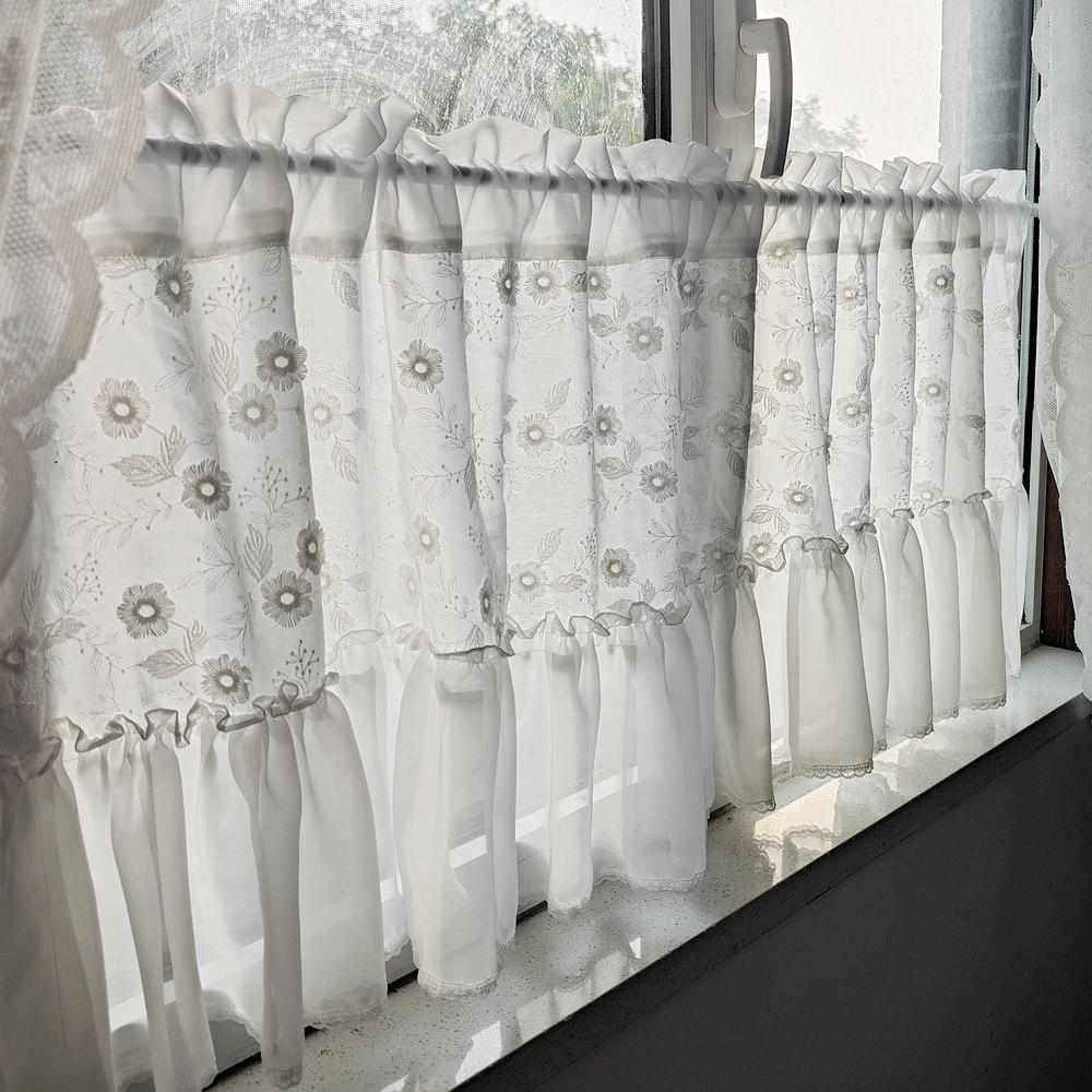 法式立体刺绣门帘半帘窗帘短款帘美式隔断帘遮挡帘柜帘,淘宝优惠券,粉丝福利购,淘宝优惠卷