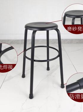 304加厚不锈钢凳子工厂车间高矮凳简约现代饭店餐收纳方圆凳家用