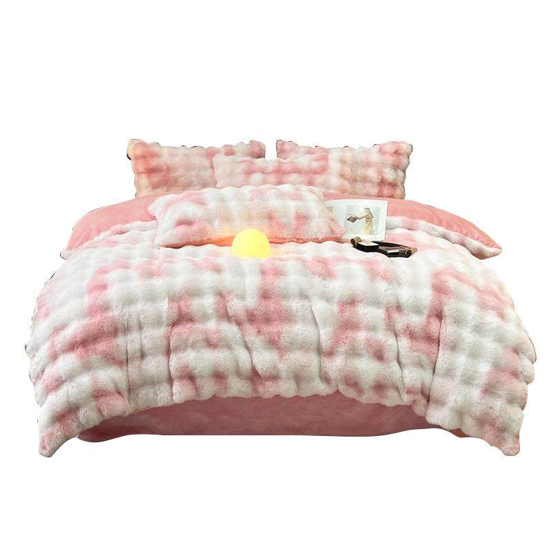 冬季加厚泡泡牛奶绒被套单件家用珊瑚绒被罩三件套单人加绒被套3,淘宝优惠券,粉丝福利购,淘宝优惠卷