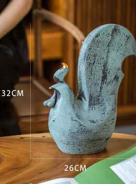 高档装家采购产品景德镇陶瓷手青花鸡招财开门红，乔绘迁礼品，客