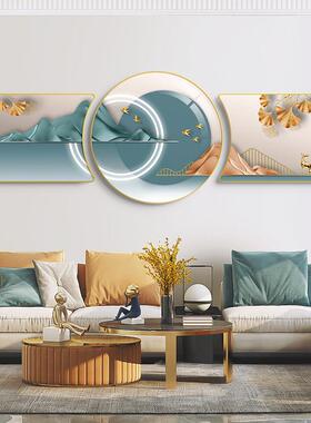 现代简约客厅装饰画适用于沙发背景墙挂画 轻奢风格三联画 寓意好