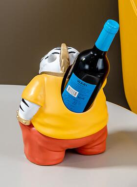 益方居创意劫虎红酒架电财视柜茶几柜酒YKD4687装饰品摆家件生肖