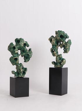 新式树脂MC-TY-79饰太中湖石禅意摆件展售楼处大堂隔断厅书柜展架