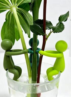 水培植物固定小人植物枝干正扶神器瓶口固定架防倒花瓶扶正器配件