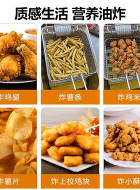 哇噢定制双缸双筛电炸炸炉加厚恒机身温大容油量炸锅台双缸式薯条
