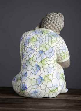 景观小号花园佛像件饰新式佛像装品微景观摆摆件配0056件禅意东中