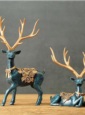 跨境客厅玄关酒装饰品摆件式创意家居柜卧室20230223麋鹿摆钥匙设