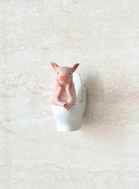 【厕所搭子】马桶猪可爱小摆件装饰桌面噗噗睡著瞭同款彷真礼物