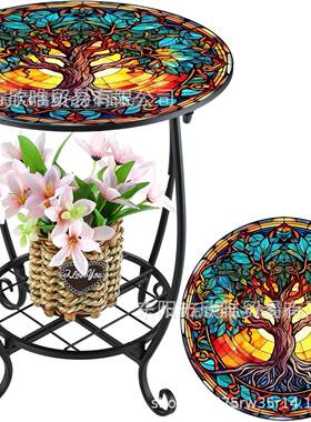 欧式创意鸟小蝶蝴圆形置物架铁艺012花外架室内阳台花园花盆架小