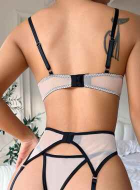 Women's sexy lace cut-out seductive suit