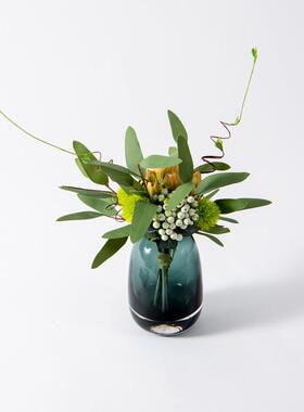 绿色仿真绿植浆果花艺现代简约新中式摆花插花洽谈桌茶几餐桌摆件