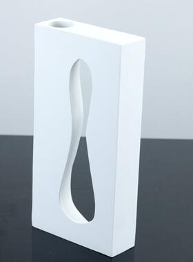 现代简约白色创意几何镂空花瓶样板房客厅卧室售楼处摆件家居饰品