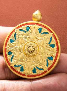 【黄铜】曼陀罗不掉色小唐卡吊坠嘎乌盒防水壳子盒子外壳挂镀金