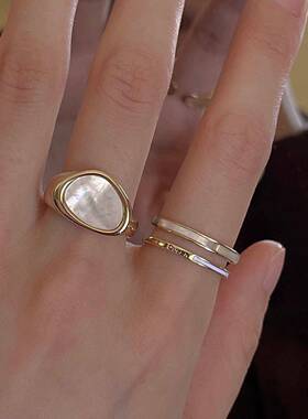 小众冷门戒指女学生党祖母绿设计感女高级感时尚个性冷淡风小众开