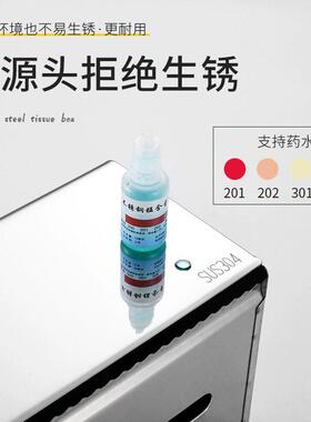 卫生间纸巾盒壁挂式高级感 加厚不锈钢纸巾盒免打孔浴室置物架壁