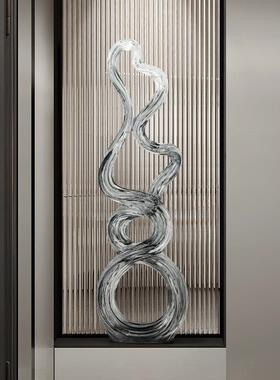 现代客厅入口抽象艺术落地式摆件电视柜酒店雕塑无障碍豪华高端大