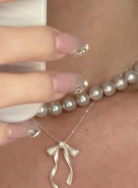 不锈钢项炼跨界新银蝴蝶结项炼女士不褪色锁骨炼