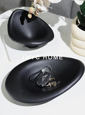 简约意式树脂客厅茶几干果托盘餐厅吧台柜托盆样板间软装饰品摆件