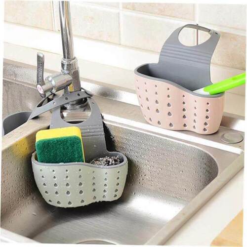 Sink Shelf Soap Sponge Drain rack Kitchen Organizer Holder - 图0