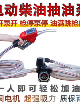 柴油加油自停泵220V12V24V小型电动抽油泵枪停泵停加油枪控自吸泵