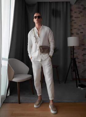 Men's sports long sleeved long pants two light cooked