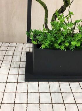 手工丝网花花器新中式铁艺插花花泥剑山花插干花用品方管烤漆花架