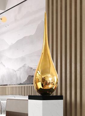 玻璃纤维水滴几何雕塑创意软装饰品摆件商场酒店会所样品屋展示中