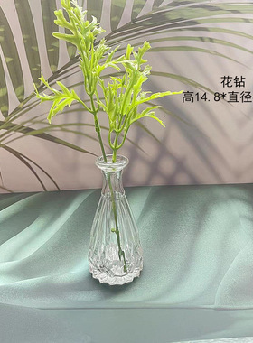复古浮雕法式美式高级桌面迷你玻璃小花瓶干花插花绿植摆件装饰