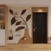 Solid wood hole board storage rack customized entrance style wall blocking meter box wall creative decoration storage