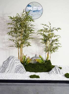 雪浪石景观石切片组合石雕小假山造景室内枯山水假山石头造景庭院