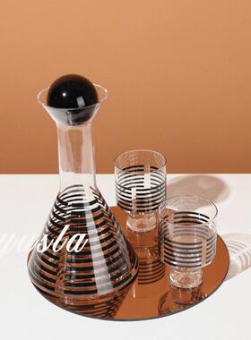 简约客厅茶几售楼处客厅茶几醒酒杯酒柜酒具摆件餐厅吧台软装饰品