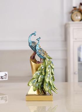 创意饰欧式酒装品摆家居客厅玄C0077关电视柜摆柜设办公件室孔雀