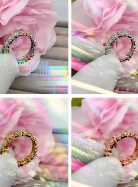 金嘉华速石卖JJZ385通锆石戒指 女士色交单排钻色热卖双ebay锆订