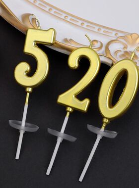 生日数字蜡烛蛋糕蠟燭烘焙装饰宝贝周岁儿童成人金色数字蜡烛