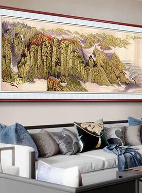 办公室幽燕金秋园浮雕描金装饰画客厅沙发背景墙新中式山水挂画