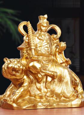 赵公明神像摆件骑虎武财神爷家用客厅装饰店铺公司乔迁开业工艺品