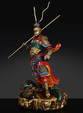 黄铜彩绘齐天大圣孙悟空摆件孙行者斗战胜佛家居客厅工艺品美猴王