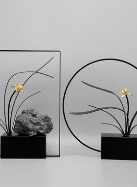 新中式创铁艺摆家居设意客酒0086厅柜玄关电视柜摆件办公室软装饰