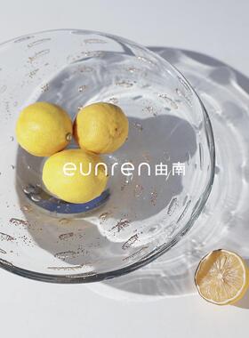 直销新款现代轻奢金箔气泡玻璃水果盘装饰品创意客厅茶几摆件酒店